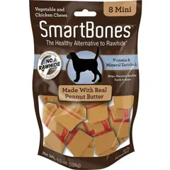 SMARTBONES - Mantequilla Maní Hueso Comestible Mini 8 Uds