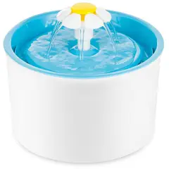 BEACON - Bebedero Fuente De Agua Perros Gatos Flor Tapete 1.6lt Azul