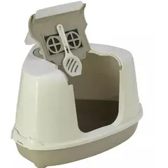 MODERNA - Arenero Sanitario Gatos Flip Top Esquinero Gris