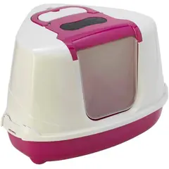 MODERNA - Arenero Sanitario Gatos Flip Top Esquinero Fucsia