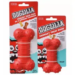 PETMATE - Dogzilla Squeky Treat Bone Hueso Interactivo Talla L