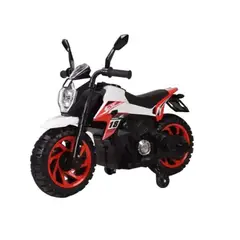 KIDSHOP - Moto Electrica Cross Llantas Auxliar 2-3 Años BLANCO M6167-5