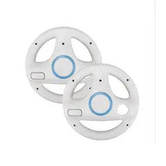 GENERICO - Set De 2 Volates Ruedas Timones Blancos Compatibles Wii Wiiu