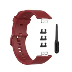 GENERICO - CORREA DE SILICONA PARA HUAWEI WATCH FIT 2 - ROJO CEREZA
