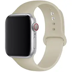 GENERICO - Correa de silicona para AppIe Watch Series 42-44-45mm talla ML Beige