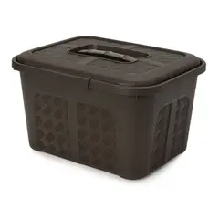 ENERGY PLUS - Cajonera plástica organizadora con tapa - cajas o canastas 6L Café