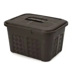 ENERGY PLUS - Cajonera plástica organizadora con tapa - cajas o canastas 10L Café