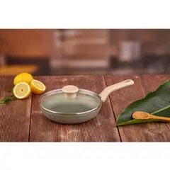 IMUSA - Sartén TERRA de 20cm Verde con tapa de vidrio.