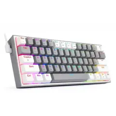 REDRAGON - Teclado Bluetooth Fizz K616 Rgb Gris Blanco Español