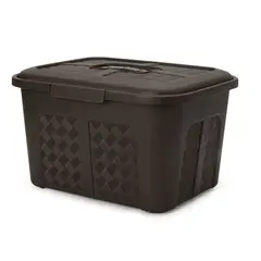ENERGY PLUS - Cajonera plástica organizadora con tapa - cajas o canastas 15L Café