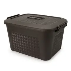 ENERGY PLUS - Cajonera plástica organizadora con tapa - Caja grande de 23L Café