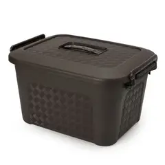 ENERGY PLUS - Cajonera plástica organizadora con tapa - Caja grande de 40L Café