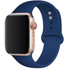 GENERICO - Correa de silicona para AppIe Watch Series 42-44-45mm talla ML Azul medianoche