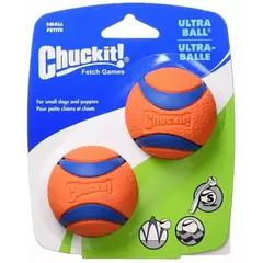 PETMATE - Chuckit Ultra Ball Alta Visibilidad 2 Unidades Talla S