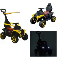 GENERICO - Carro Montable Bateria Electrico 6v 4 en 1 UTV Todo Terreno Parasol Luces LED, Musica y Bluetooth