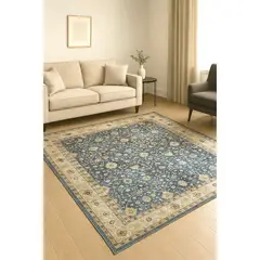 AMERICO SHOP - Tapete Decorativo Moderno 150x200 cm Diseño Azul