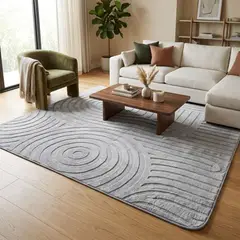 AMERICO SHOP - Tapete Decorativo Moderno 150x200 cm Diseño Elegante Gris