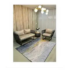 AMERICO SHOP - Tapete Decorativo Moderno 150x200 cm Diseño Azul Manchas