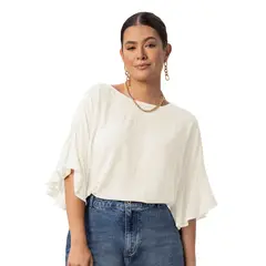 LEONISA - Blusa manga corta con boleros y cuello alto