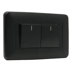 VCP - Interruptor Doble Conmutable Amanecer Negro Mate