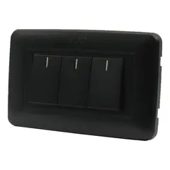 VCP - Interruptor Triple Conmutable Amanecer Negro Mate