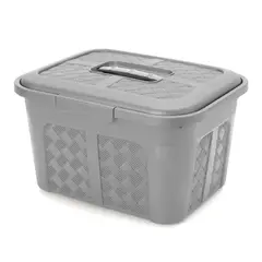 ENERGY PLUS - Cajonera plástica organizadora con tapa - cajas o canastas 10L Gris