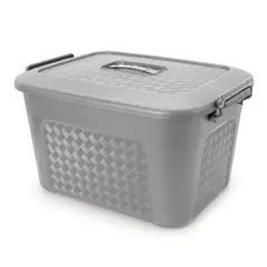 ENERGY PLUS - Cajonera plástica organizadora con tapa - Caja grande de 23L Gris