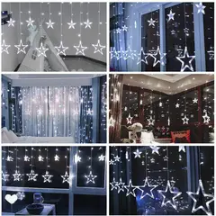 MULTIPLACE COLOMBIA - Luces de navidad decorativas con figuras de estrellas