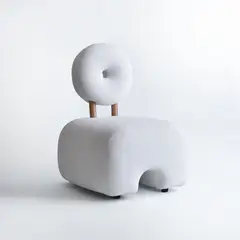 ENMADERA - Poltrona Rolls Tapizada en Boucle Suave Blanco