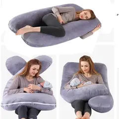 GENERICO - Almohada Cojin Embarazo Cuerpo Entero Antidolores Tela Peluche.