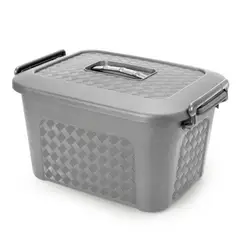 ENERGY PLUS - Cajonera plástica organizadora con tapa - Caja grande de 40L Gris