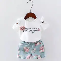 LUSOLSI - Conjuntos de vestir Prendas Ropa Blusa y pantalon corto para niñas