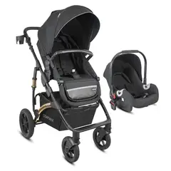 BEBESIT - Coche Moisés Con PortaBebé Spring Gold Negro