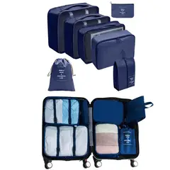 MULTIPLACE COLOMBIA - Organizadores de Viaje Multifuncional Kit X 7 Piezas Azul