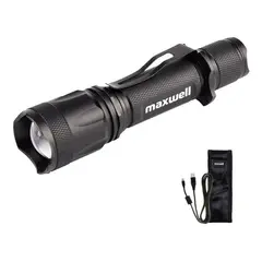 MAXWELL - Linterna Led Tactica Recargable Usb Impermeable
