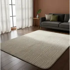 AMERICO SHOP - Tapete Decorativo Moderno 150x200 cm Diseño Elegante Blanco Turco