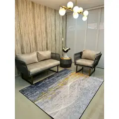 AMERICO SHOP - Tapete Decorativo Moderno 150x200 cm Diseño Elegante Gris Azul