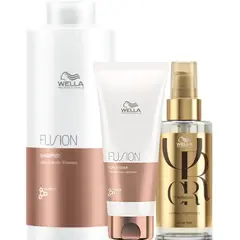 WELLA - Kit Fusion Shampoo Litro Acondicionador Oleo