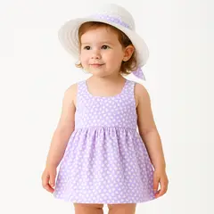 LUSOLSI - Vestido Casual Niña Con Sombrero Tierno y Cómodo