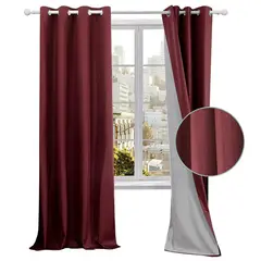 CASATUA - Cortina 100% Blackout Engomada Termica Set 2 140x220 - Terracota-