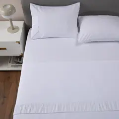 CASATUA - Sabanas Hotel Suave 1800 + Funda - Blanco - Doble.-