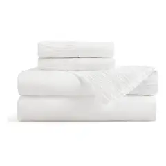 CASATUA - Sabanas King Hotel Suave 1800 + 2 Fundas Almohada - Blanco