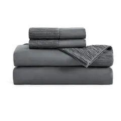CASATUA - Sabanas King Hotel Suave 1800 + 2 Fundas Almohada - Gris oscuro-