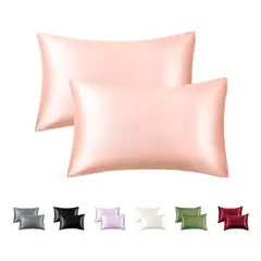 CASATUA - Funda Almohada Satin Saten Tipo Seda Set X2 Unids - Coral - 76x50