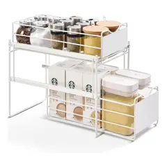 CASATUA - Organizador Estante Multiuso Lavaplatos Cocina Baño - Blanco-