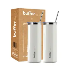 BUFFER FLASK - Vasos Termicos Set De 2 Buffer Acero Inoxidable Frío Y Calor - Blanco-