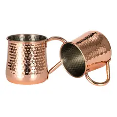 CASATUA - Mug Vasos Cobre Set 2 Cantina Moscow Mule Coctel Inoxidable-