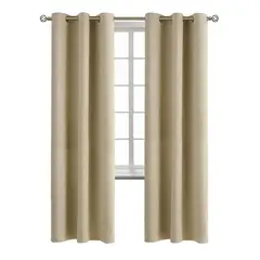 CASATUA - Cortina Semi Blackout 2 Paños 140x220cm Aislante - Beige-