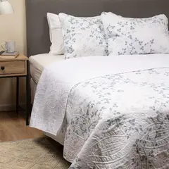 CASATUA - Cubrelecho Edredon Quilt Doble Estampado Doble Faz +fundas