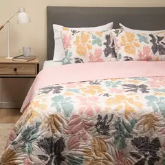CASATUA - Cubrelecho Edredon Quilt Doble Estampado Doble Faz +fundas